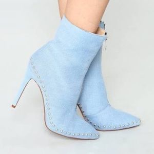 Fashion nova denim booties